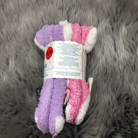 Jane and Bleecker | Girls’ Slipper Socks | Pink & Purple | Various Sizes - Picture 3 of 3